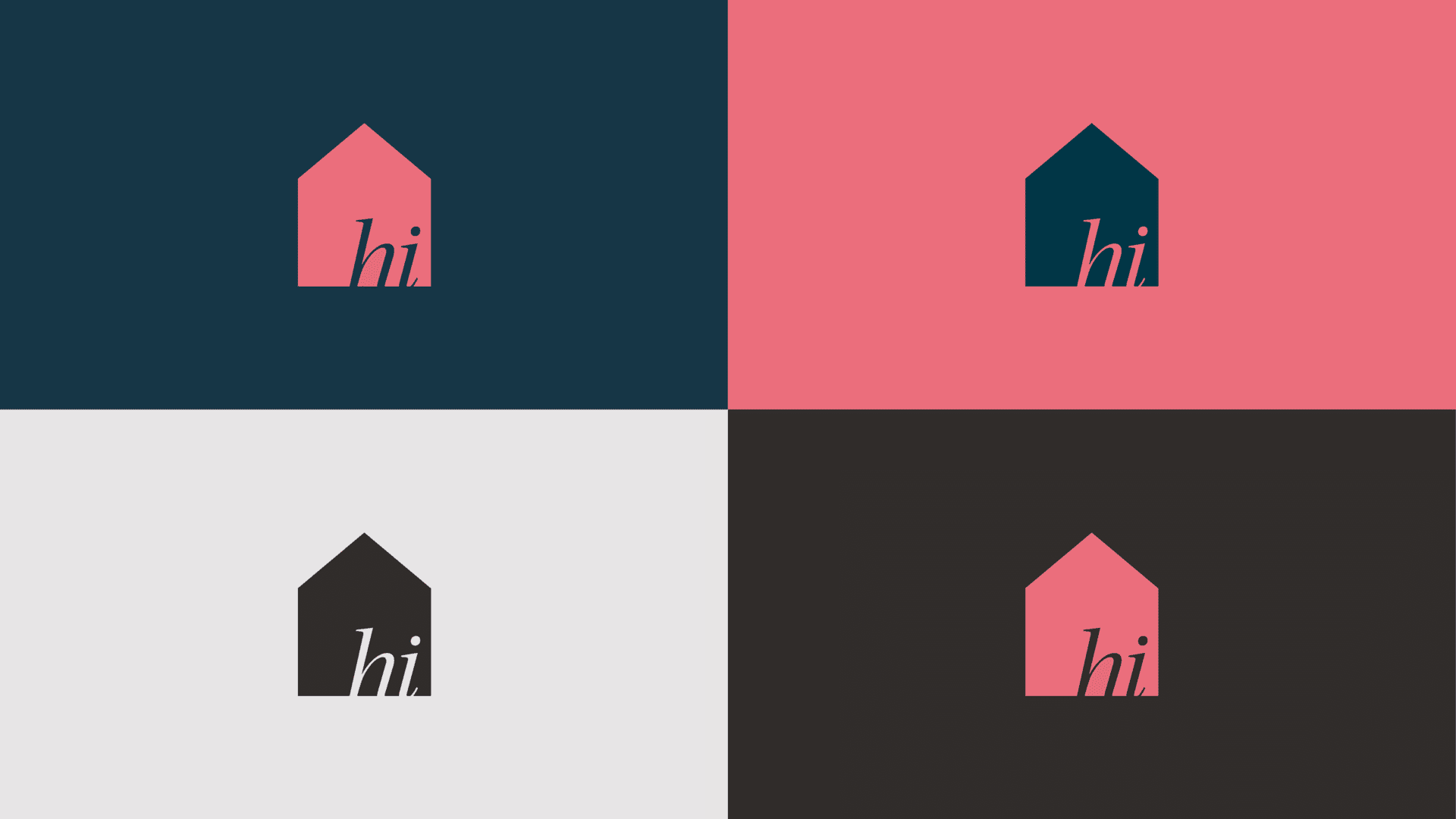 grid showing four variations of logo icon for homes independent by rapid agency